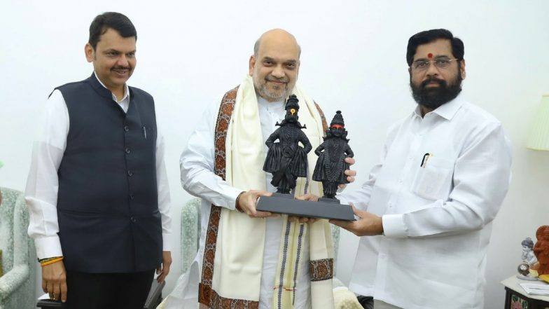 Delhi: CM एकनाथ व शिंदे डिप्टी सीएम फडणवीस ने गृह मंत्री अमित शाह से की मुलाकात