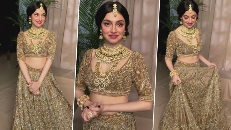 Divya Khosla Kumar Beautiful Video: खूबसूरत गोल्डन लहंगा में दिखा दिव्या खोसला का स्टनिंग अवतार, फैंस हार बैठे दिल