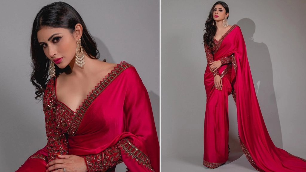 मौनी रॉय ने रेड हॉट साड़ी में बढ़ाया टेम्परेचर