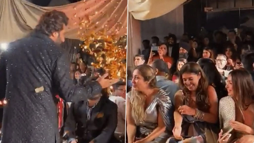 अर्जुन कपूर ने रैम्प वॉक करते समय मलाइका अरोड़ा को दी फ्लाइंग किस 