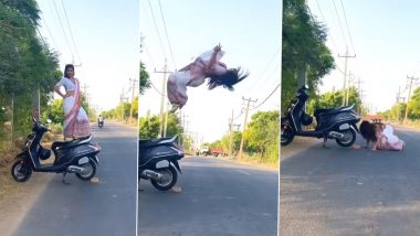 Viral Video: स्कूटी पर खड़े होकर साड़ी में लड़की ने किया जबरदस्त ब्लैक फ्लिप, लेकिन हुई ऐसी एंडिंग कि...