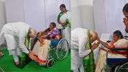 PM मोदी ने स्वतंत्रता सेनानी की 90 साल की बेटी से की मुलाकात, पैर छू कर लिए आर्शिवाद