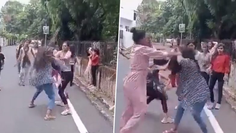 Girls Fight Viral Video: सड़क पर लड़कियों के दो गुटों में हुई झड़प, डंडे से की पिटाई, एक-दूसरे पर जमकर बरसाए लात-घूसे