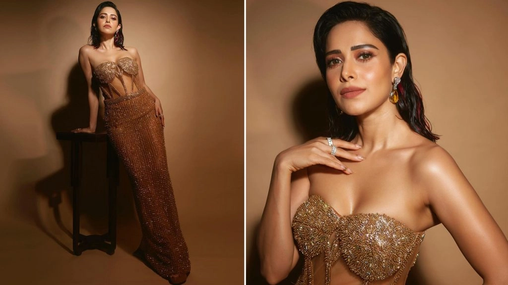 नुसरत भरुचा ने हॉट गोल्डन गाउन में ढाया कहर