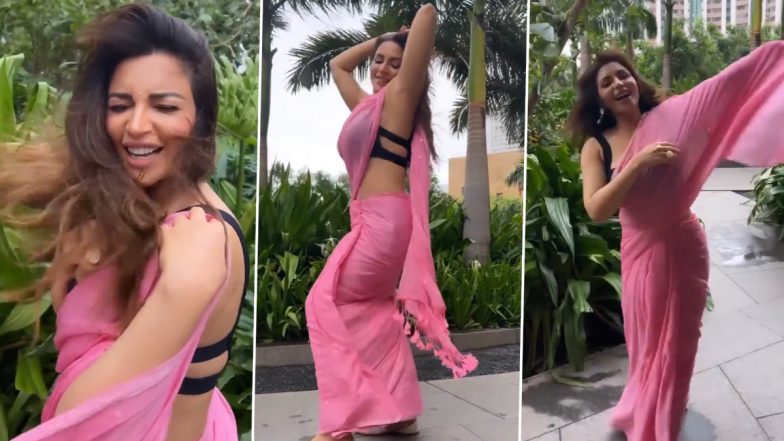 Shama Sikander ले रही हैं मुंबई की बरसात का भरपूर आनंद, साड़ी में हॉट डांस Video हुआ Viral