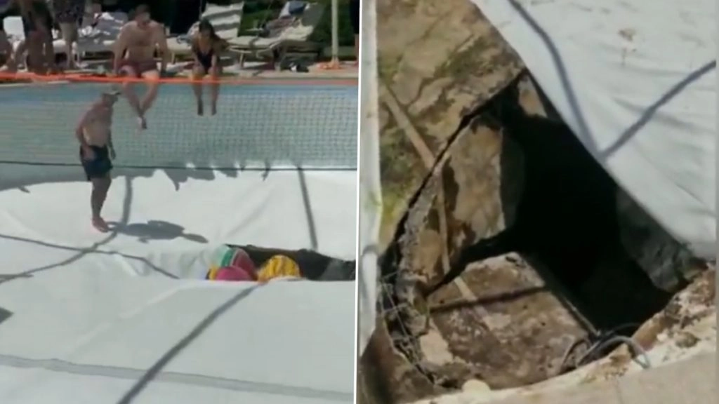 हाउस पार्टी के दौरान अचानक खुला सिंकहोल, देखते ही देखते उसमें समा गया एक शख्स