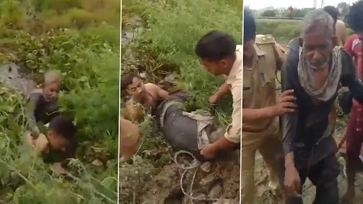 यूपी के बहादुर पुलिस अधिकारी ने दलदल में फंसे आदमी को बचाया, इंटरनेट ने किया सलाम