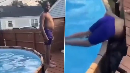 Backflip Fails Miserably: शख्स को स्विमिंग पूल में बैकफ्लिप करना पड़ा महंगा, हुआ बड़ा हादसा