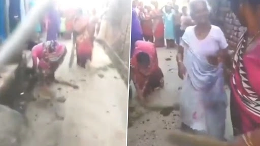 कूड़े को लेकर दो आंटियों में हुई जबरदस्त लड़ाई, एक दूसरे पर फेंका गटर का पानी 