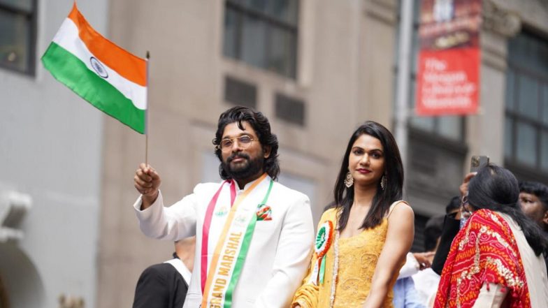 Allu Arjun की भारत दिवस परेड के मौके पर New York में ग्रांड एंट्री, बोले-ये भारत का तिरंगा है, कभी झुकेगा नहीं (Watch Video)