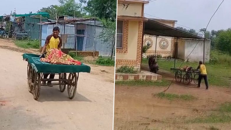 मध्य प्रदेश के दमोह में स्वास्थ्य विभाग की खुली पोल, एम्बुलेंस ना मिलने पर पति ने गर्भवती पत्नी को ठेले से अस्पताल पहुंचाया- Pics