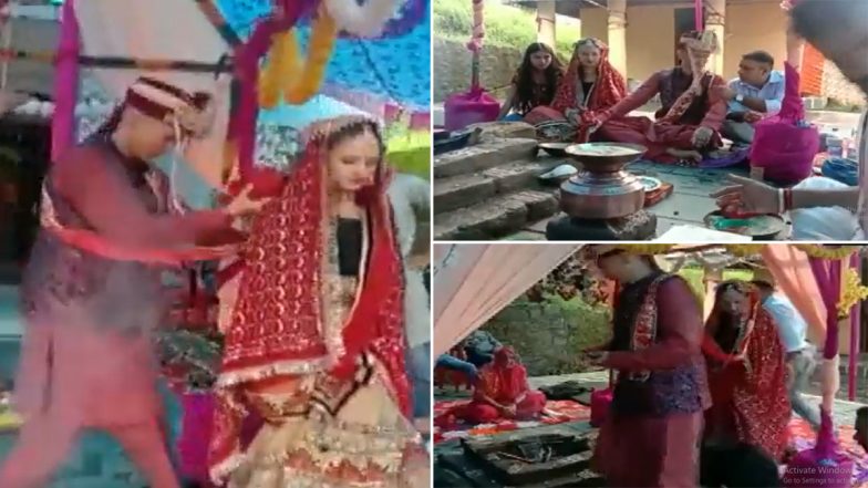 रूसी नागरिक ने यूक्रेनी प्रेमिका के साथ की शादी, धर्मशाला में लिए 7 फेरे- Watch Video