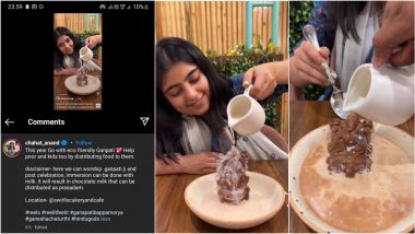 Food Blogger Chahat Anand ने इको-फ्रेंडली गणेशोत्सव सेलिब्रेट करते हुए चॉकलेट की गणेश प्रतिमा पर डाला गर्म दूध, Video देख नेटिजन्स हुए नाराज
