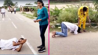 Viral Video: लड़कियों का वोट लेने के लिए बीच सड़क पर पैरों में गिरे छात्र नेता, वीडियो देखकर हर कोई हैरान