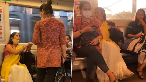 Women's Fight Over Seat: दिल्ली मेट्रो में सीट को लेकर दो महिलाओं में झगड़ा, देखें नोक खोक वीडियो