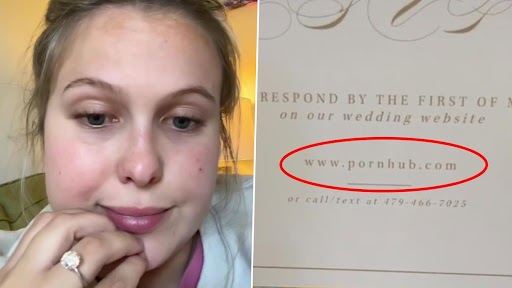 XXX Website PornHub.com Link on Wedding Invitation Card! महिला ने गलती से शादी के निमंत्रण कार्ड पर छापा में पोर्नहब वेबसाइट का लिंक, उसके बाद जो हुआ...
