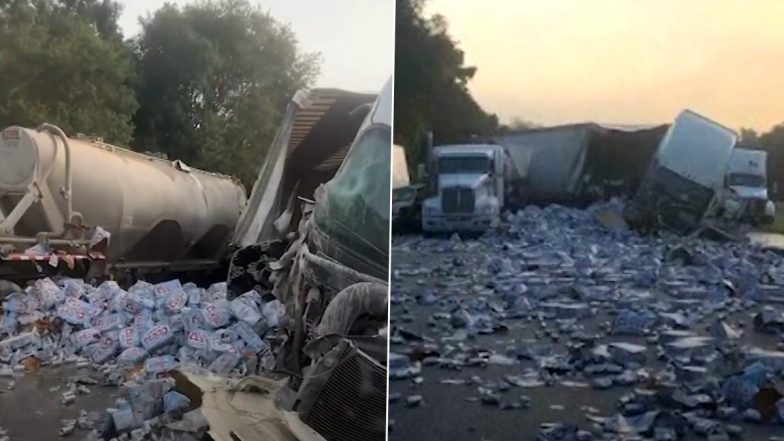 Beer Cans On Street: अमेरिका के फ्लोरिडा में सड़कों पर गिरे बियर के कैन, हाईवे हुआ जाम, देखें वीडियो