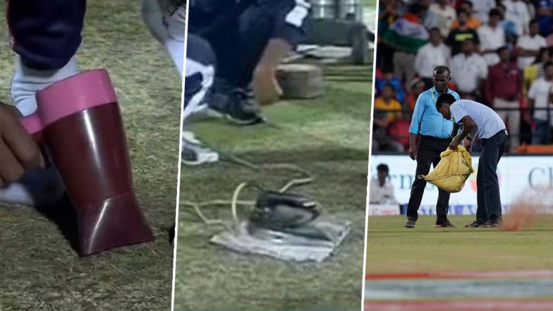 Hair Dryer, Iron Used to Dry Pitch in Nagpur for IND vs AUS 2nd T20I 2022: क्या नागपुर में पिच को सुखाने के लिए हेयर ड्रायर, आयरन का इस्तेमाल किया गया उपयोग? यहाँ जाने सच