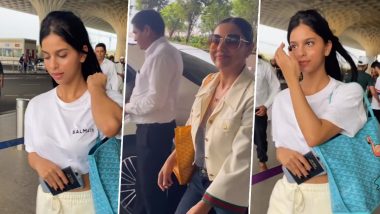 Suhana Khan अपनी मां Gauri Khan के साथ एयरपोर्ट पर आईं नजर, SRK की लाड़ली का दिखा हॉट अंदाज (See Pics)