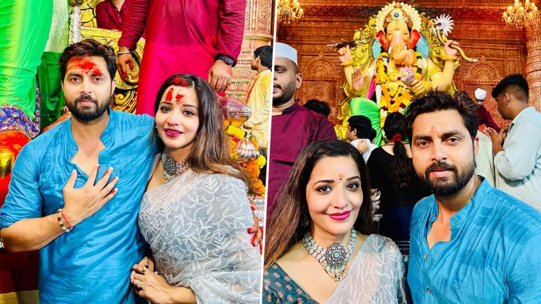 Ganpati 2022: Lalbaugcha Raja के दरबार में पति Vikrant Singh Rajpoot के साथ पहुंची Monalisa, भोजपुरी एक्ट्रेस बोली-सब अच्छा होने वाला है