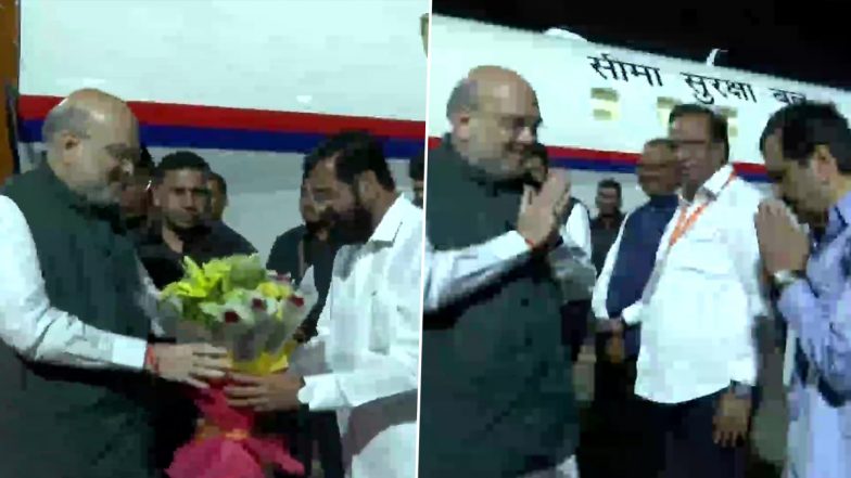 Amit Shah Mumbai Visit: अमित शाह मुंबई पहुंचे, एयरपोर्ट पर सीएम शिंदे, डिप्टी CM फडणवीस ने किया स्वागत- Pics
