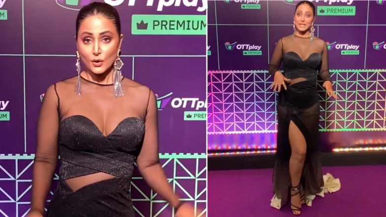 Hina Khan के फैशन ने रेड कारपेट पर छुड़ाए उनके पसीने, ब्लैक गाउन और हील्स में ऐसा Video हुआ Viral