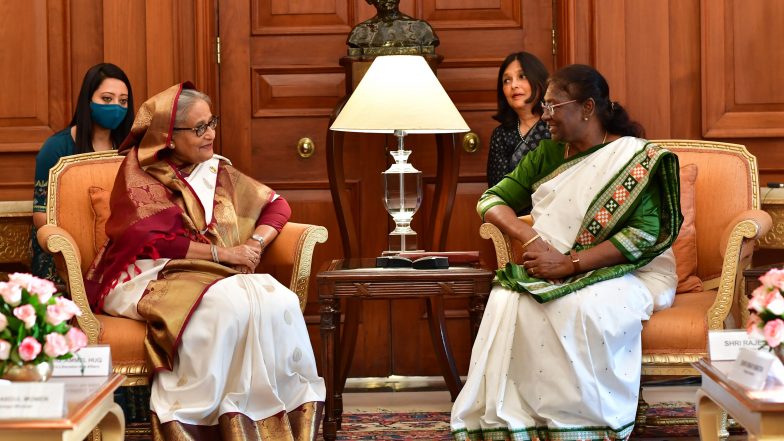 भारत दौरे पर बांग्लादेश की पीएम शेख हसीना, राष्ट्रपति द्रौपदी मुर्मू से की मुलाकात- Video