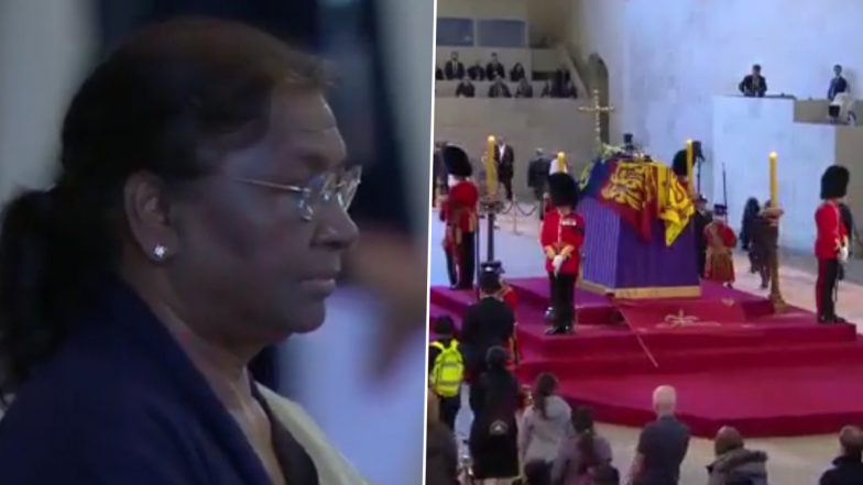 Queen Elizabeth II Funeral: राष्ट्रपति द्रौपदी मुर्मू ने वेस्टमिंस्टर हॉल लंदन का किया दौरा, महारानी को दी श्रद्धांजलि- Video