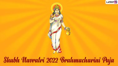 Navratri 2022 Greetings for Brahmacharini Puja: नवरात्री पर ये मैसेजेस  WhatsApp Stickers, SMS, ब्रह्मचारिणी देवी Images और HD Wallpapers के जरिए भेजकर करें मां की पूजा