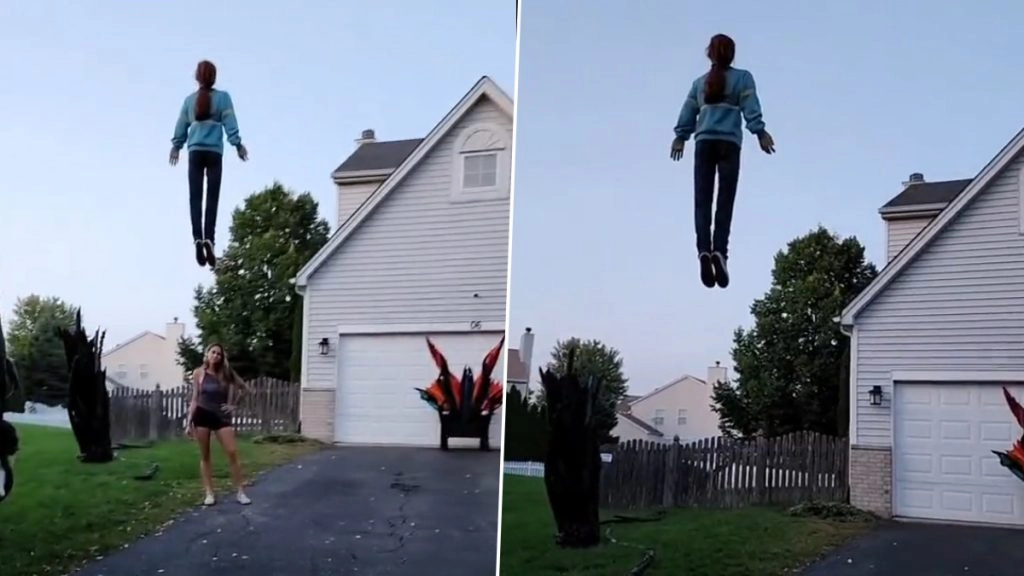 बिना किसी सपोर्ट के हवा में झूलती लड़की को देख उड़े महिला के होश, वायरल वीडियो देख खिसक जाएगी पैरों तले जमीन