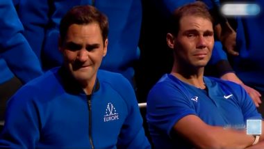 Roger Federer-Rafael Nadal VIDEO: रोजर फेडरर की आंसुओं के साथ Emotional विदाई, राफेल नडाल और नोवाक जोकोविच भी हुए भावुक