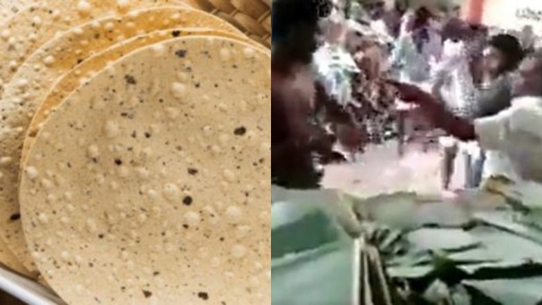 पापड़ को लेकर बवाल! शादी में बारातियों के बीच शुरु हुआ विवाद, फिर जमकर होने लगी हाथापाई (Watch Viral Video)