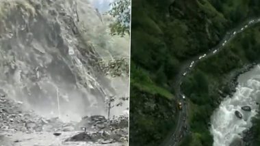 Uttarakhand: हेल्गू गाड़ में बंद हुआ गंगोत्री हाईवे, पहाड़ी से गिर रहे हैं पत्थर (Watch Video)