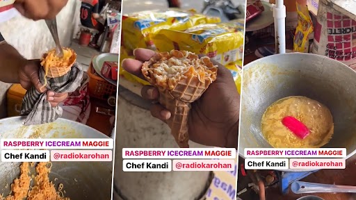 Raspberry Ice Cream Maggi: शख्स ने बनाया रास्पबेरी आइसक्रीम मैगी, इंटरनेट पर भड़के लोग