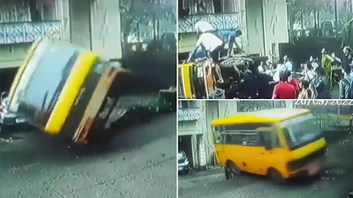 Video: अंबरनाथ में छात्रों से भरी स्कूल बस पलटी, देखें भयावह वीडियो