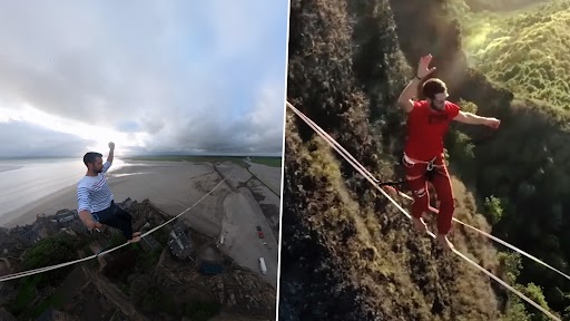 Daredevil Walk! पतली सी रस्सी पर 7,218 फीट की उंचाई पर चला शख्स, दिल दहला देने वाला वीडियो वायरल