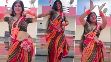 Desi Bhabhi Dance: देसी भाभी ने साड़ी पहनकर 'रवे तू पीने खाने में' गाने पर साड़ी पहनकर मटकाई जबरदस्त कमर, वीडियो ने लगाई आग