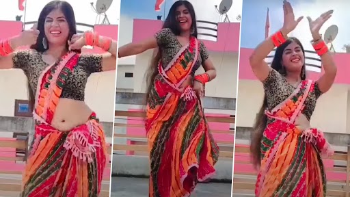 Desi Bhabhi Dance देसी भाभी ने साड़ी पहनकर रवे तू पीने खाने में गाने पर साड़ी पहनकर मटकाई 