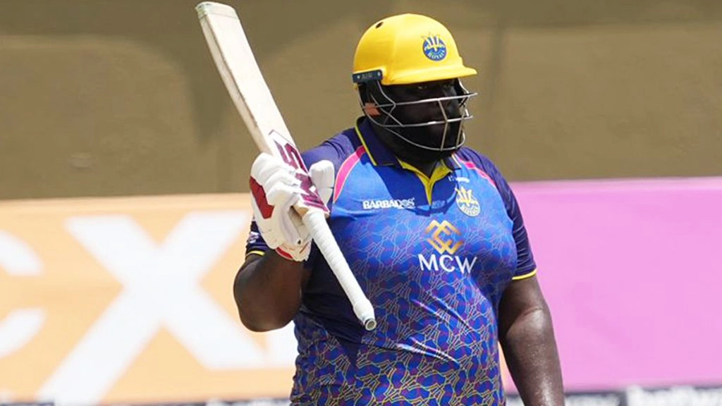 रहकीम कोर्नवाल ने 77 गेंदों पर नाबाद 205 रन ठोके