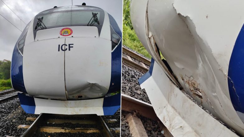 Vande Bharat Express Damaged Again: गुजरात में लगातार दूसरे दिन मवेशियों की चपेट में आने से  क्षतिग्रस्त हुआ वंदे भारत एक्सप्रेस