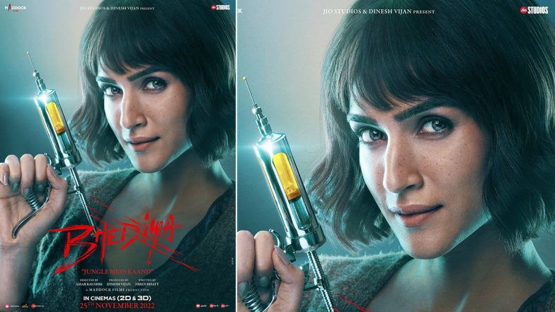 Bhediya Poster: Kriti Sanon का 'भेड़िया' फिल्म से फर्स्ट लुक आया सामने, एक्ट्रेस डॉक्टर अनिका के किरदार में आएंगी नजर