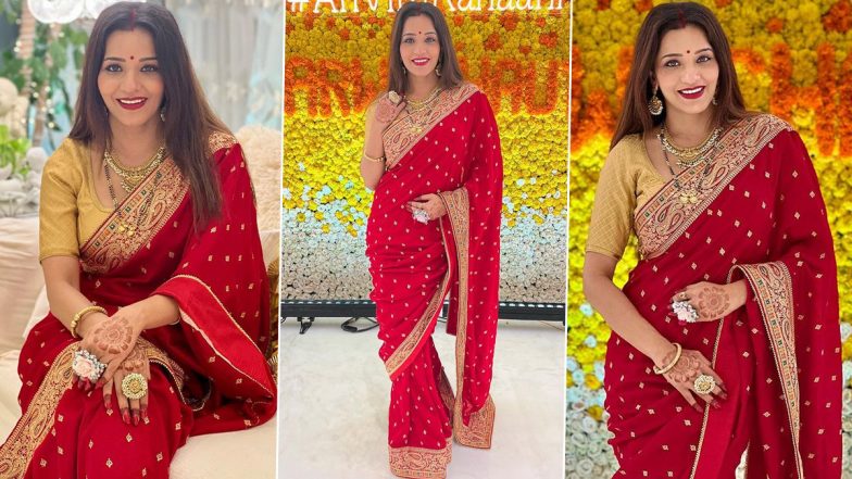 Monalisa Hot Photos: मोनासिला ने दिवाली लुक में ढाया कहर, भोजपुरी एक्ट्रेस को लाल साड़ी में देख यूजर्स का धक-धक हुआ दिल (See pics)