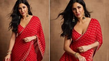 Katrina Kaif ने रेड हॉट साड़ी पहन गिराई बिजली, एक्ट्रेस की खूबसूरती देख उड़े यूजर्स के होश (See Pics)