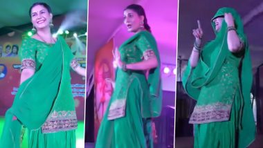 Sapna Choudhary Dance Video: सपना चौधरी ने हरे सलवार सूट में स्टेज पर किया जबरदस्त डांस, हरयाणवी डांसर के अंदाज ने लूटी महफिल