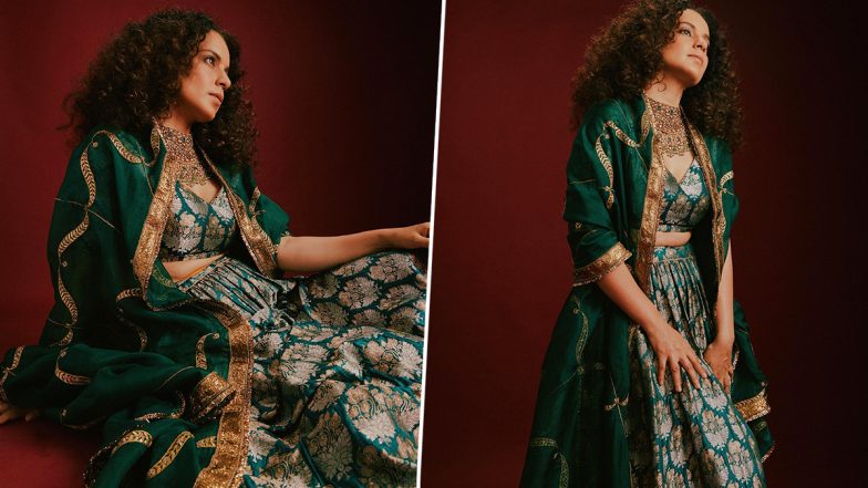 Diwali 2022: Kangana Ranaut फेस्टिव मूड में आई नजर, हॉट ग्रीन लहंगा में शेयर की खूबसूरत तस्वीरें (See Pics)