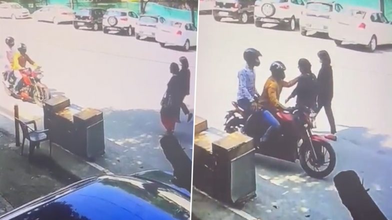 UP में चोरों के हौसले बुलंद: बेटी के साथ जा रही महिला से चेन लूटी, वीडियो CCTV में कैद- Watch Video