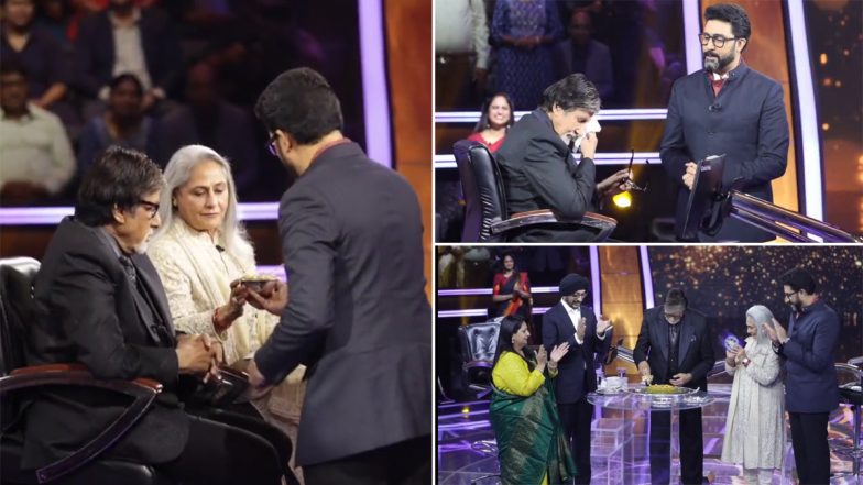 Amitabh Bachchan 80th Birthday: Abhishek Bachchan ने पिता को दिया सरप्राइज, KBC के सेट पर मानाया गया बिग बी का जन्मदिन