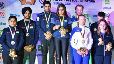 ISSF World Championship: रुद्रांक्ष, अर्जुन, किरण ने भारत को आईएसएसएफ विश्व चैंपियनशिप में पांचवां स्वर्ण दिलाया
