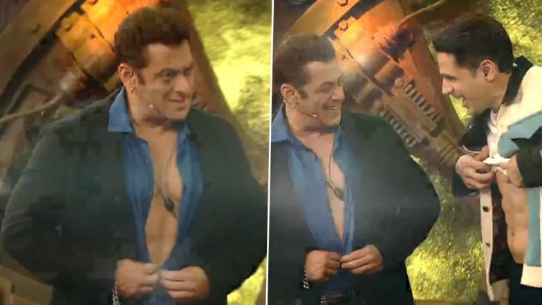Bigg Boss 16: बिग बॉस 16 में Salman Khan और Sidharth Malhotra हुए शर्टलेस, सिद को भाईजान ने दी बधाई (Watch Video)