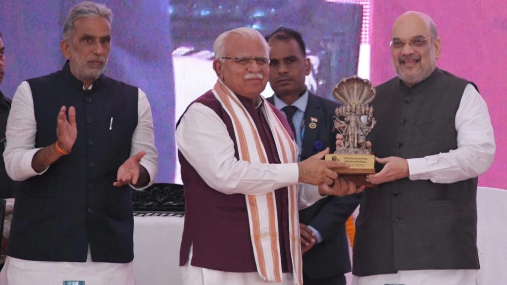 केंद्रीय गृह मंत्री अमित शाह ने सीएम मनोहर लाल के काम को सराहा